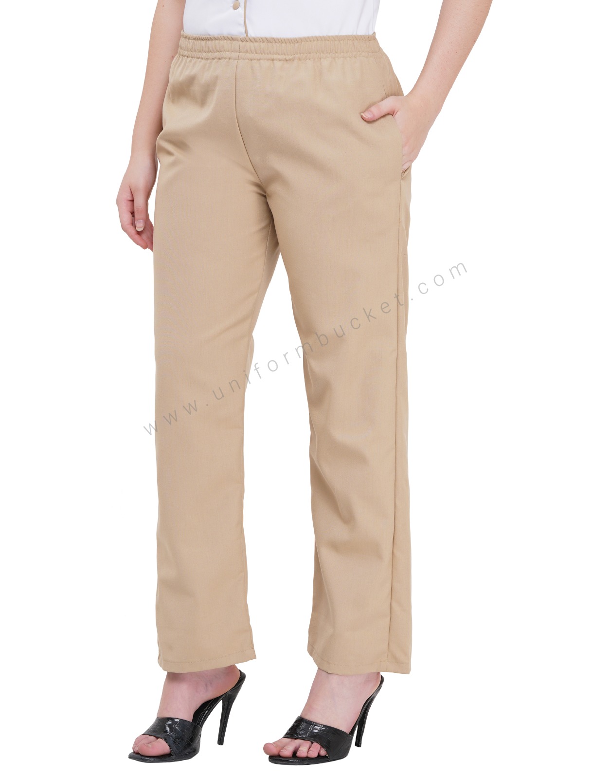FEMALE FULL ELASTIC  BEIGE LOOSE PAJAMA view 1